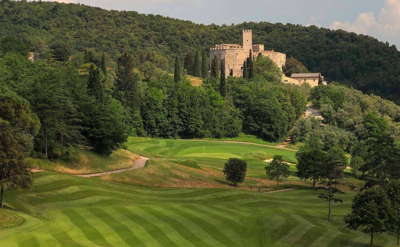 Antognolla Golf Club — championship fairways with medieval castle, Umbria